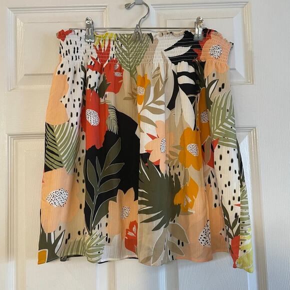 Loft Tropical Smocked Skirt size XL - Picture 2 of 12